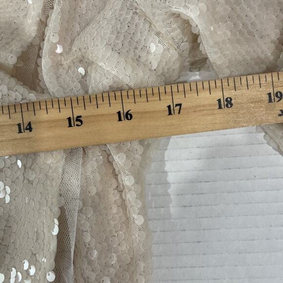 EN SIASON Sequin Crop Jacket Top Fairy Goddess Long Sleeve Mesh Romantic Med NEW - Picture 12 of 14